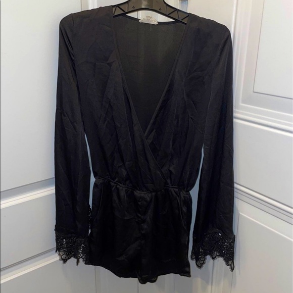 Black silk romper - Picture 1 of 2